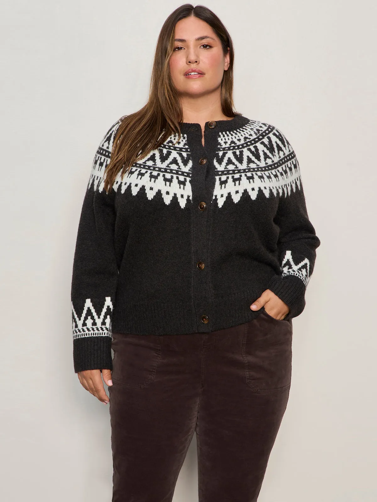 Fairisle Crewneck Cardi Ink Multi Extended Sizing Ventilated Channel Design Daily Swim