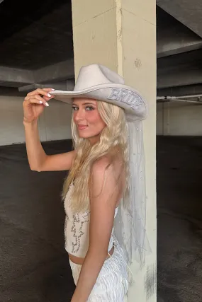 Bride Cowgirl Hat Unstructured Fit YarnDyedFabric