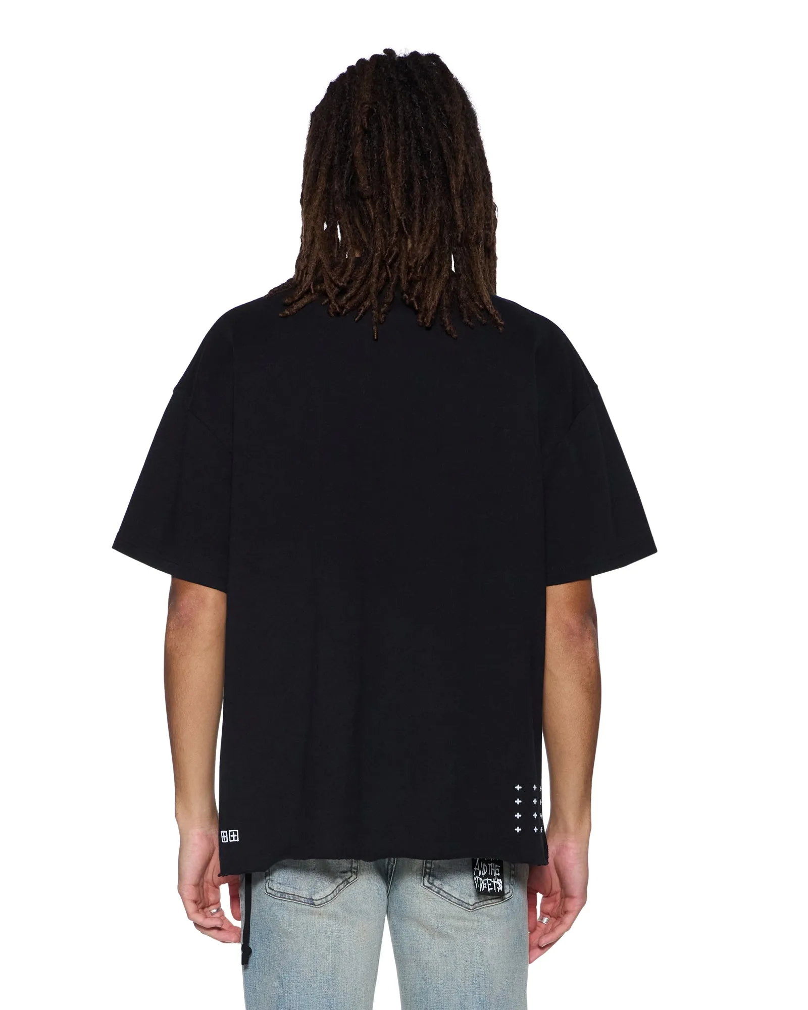PLATED EKCESS SS TEE JET BLACK Camping attire