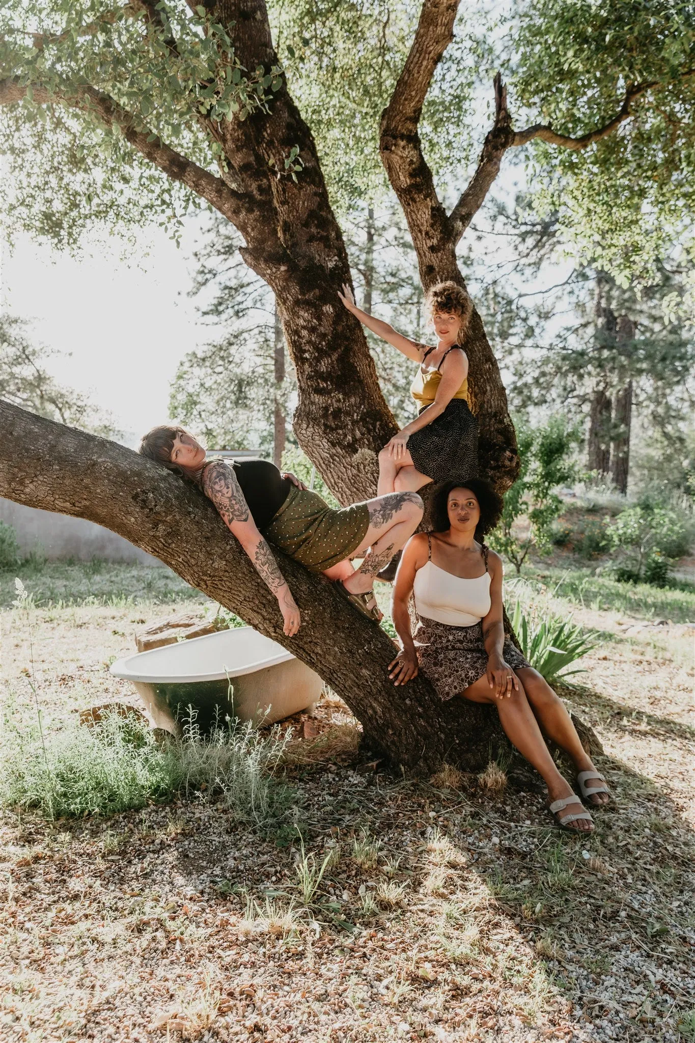 Knit Essentials Minnie Top in Oat Modal with Brown Floral Straps