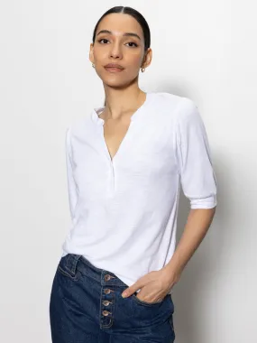 Modern Trend Look Active Outfit Mixed Media Tee White