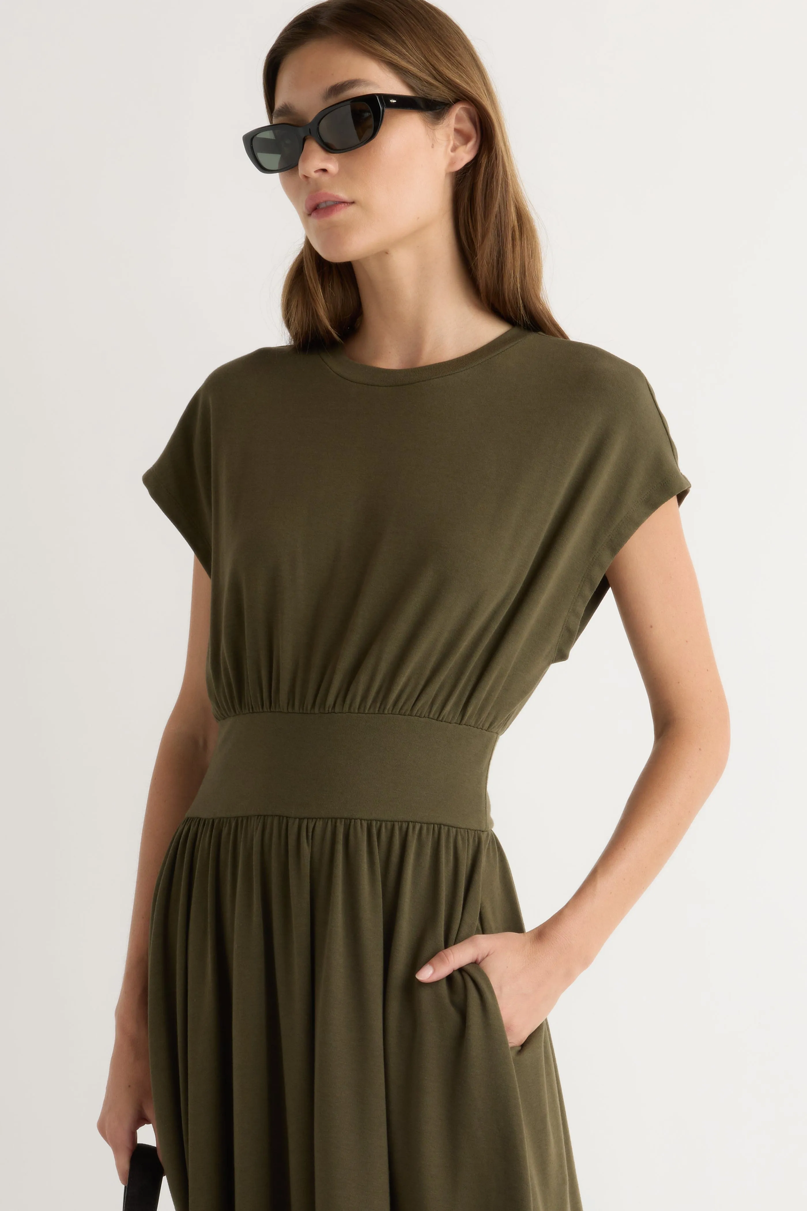 Prima Jersey Midi Dress Brunch Outfit