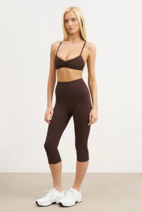 Outdoor Chic Base Sculpting Capri Leggings - Carob