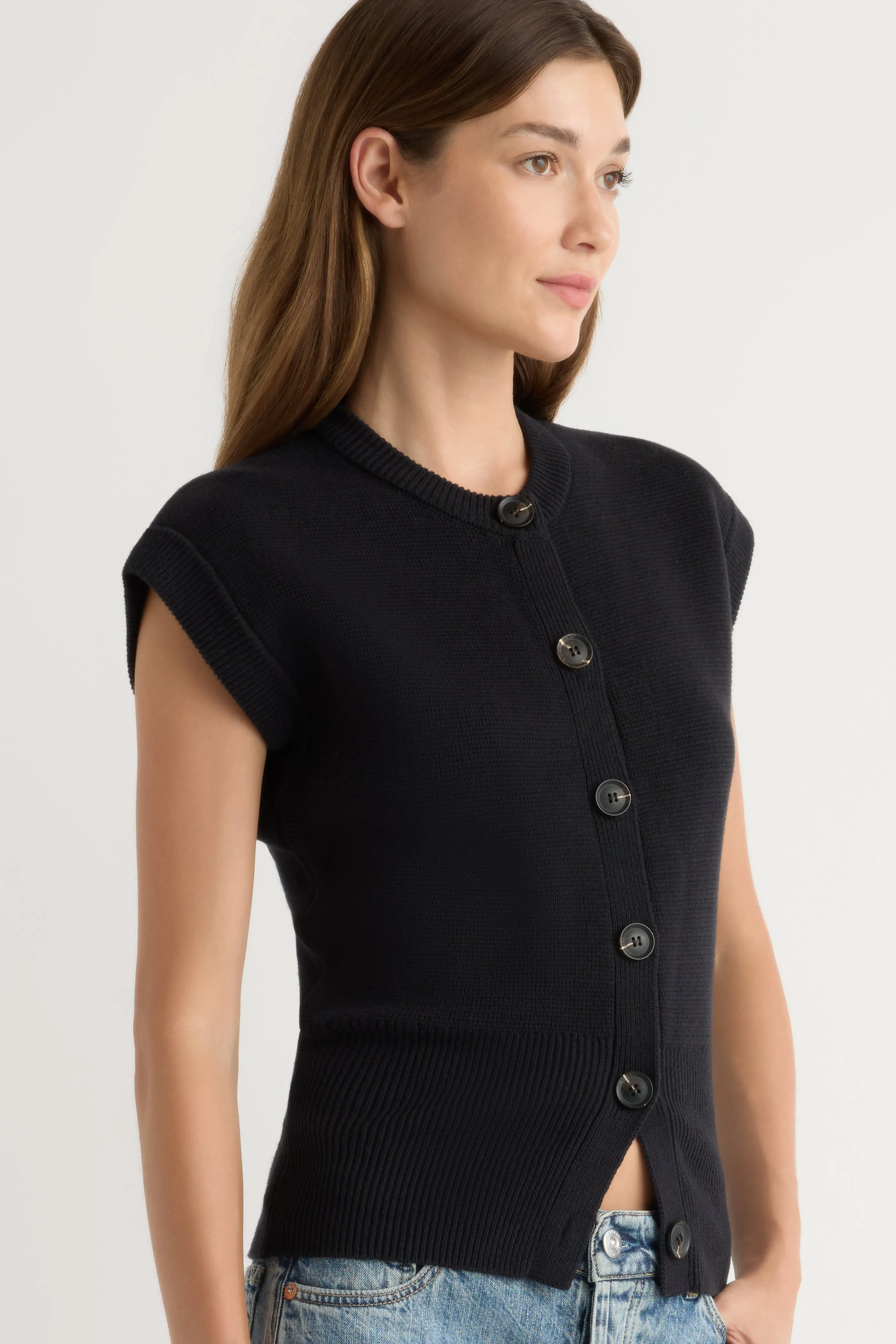 Fashionable Layer Solea Button Knit Vest