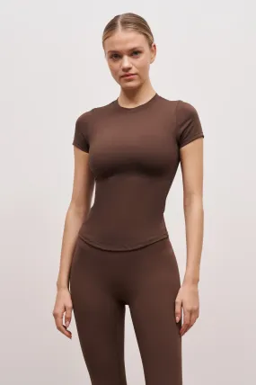 Vacation Style Base Sculpting T Shirt - Truffle