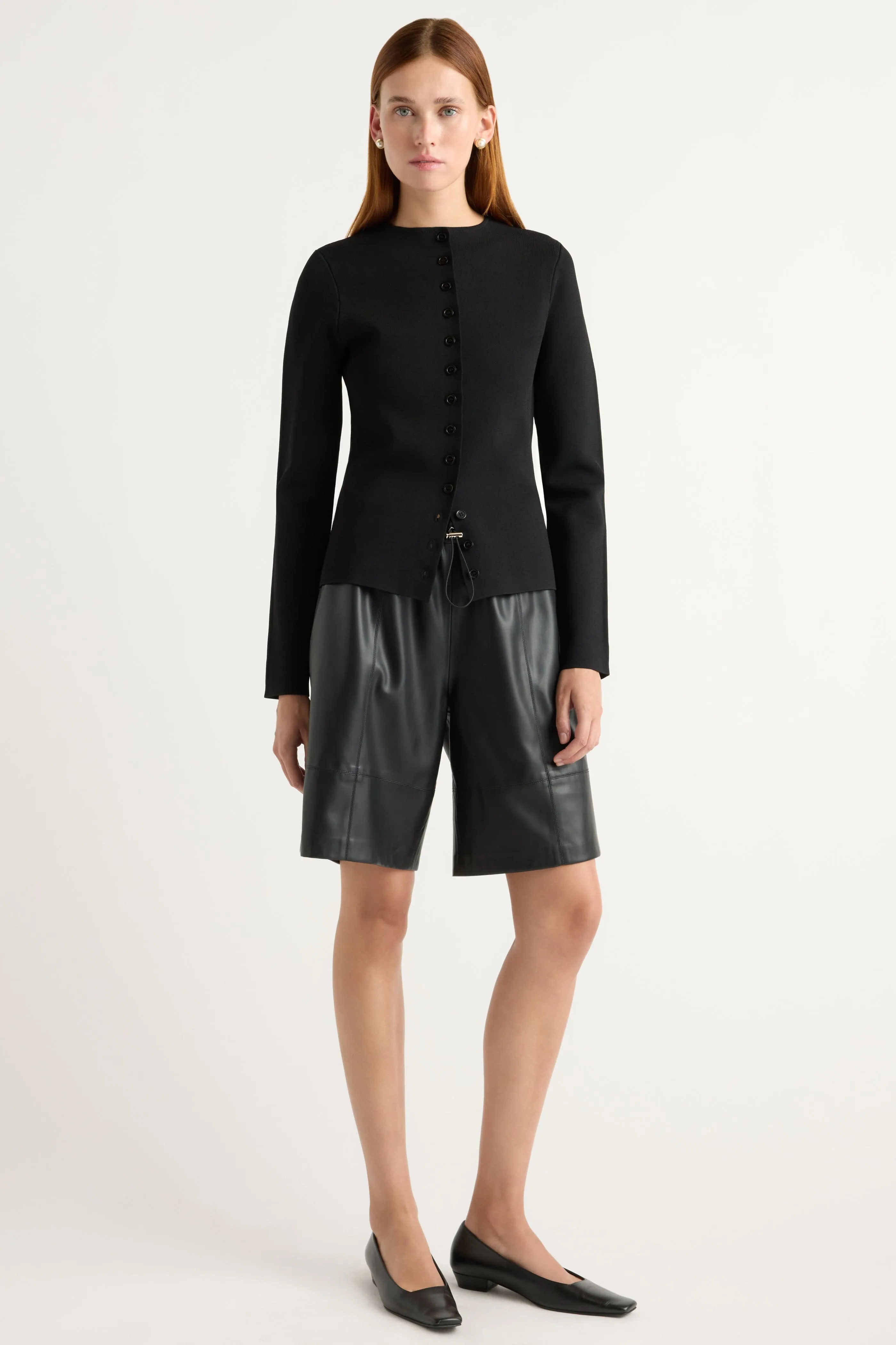 Charla Button Crew-Neck Sweater Warm and Soft Layered Style Wear