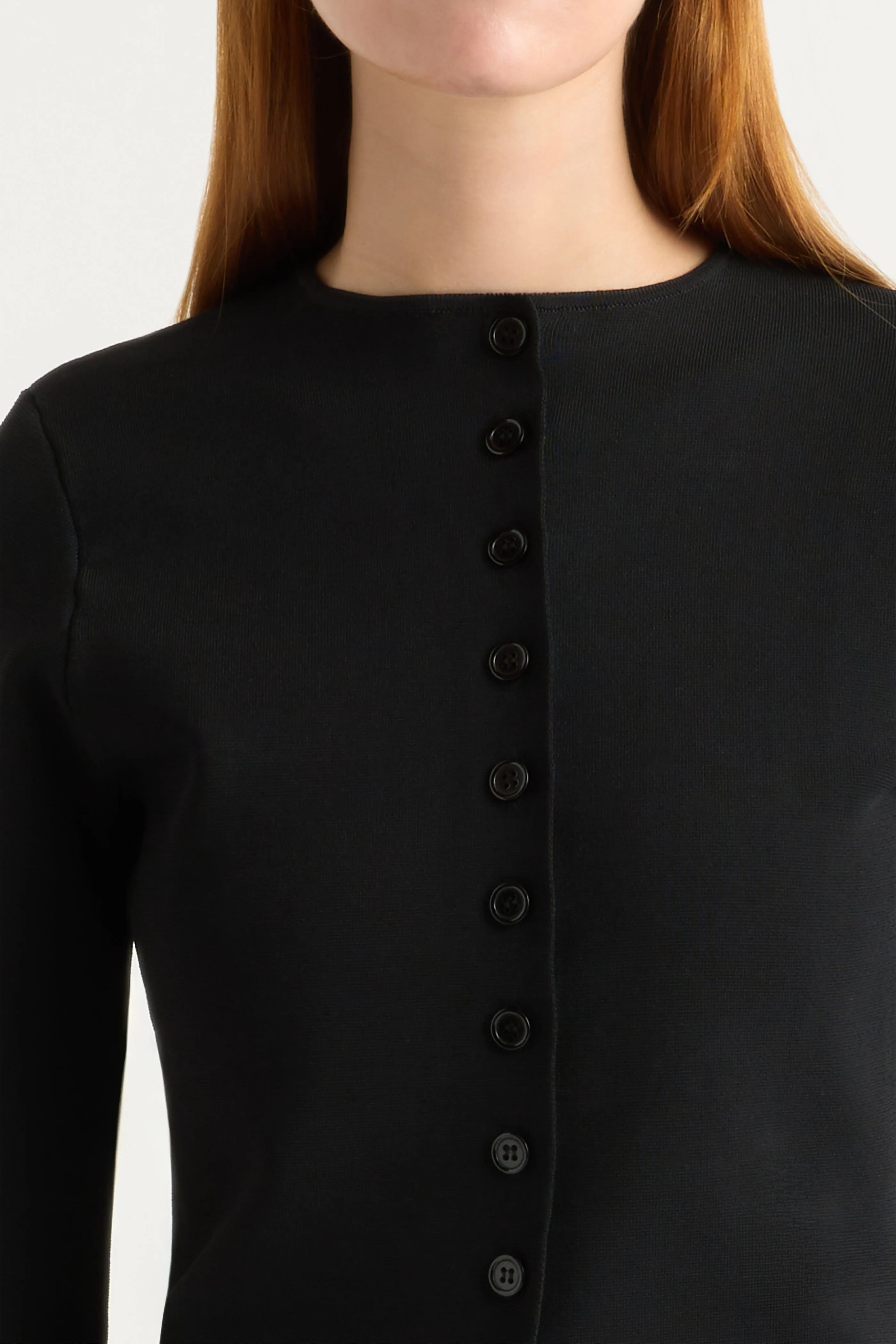 Knitwear Look Charla Button Crew-Neck Sweater