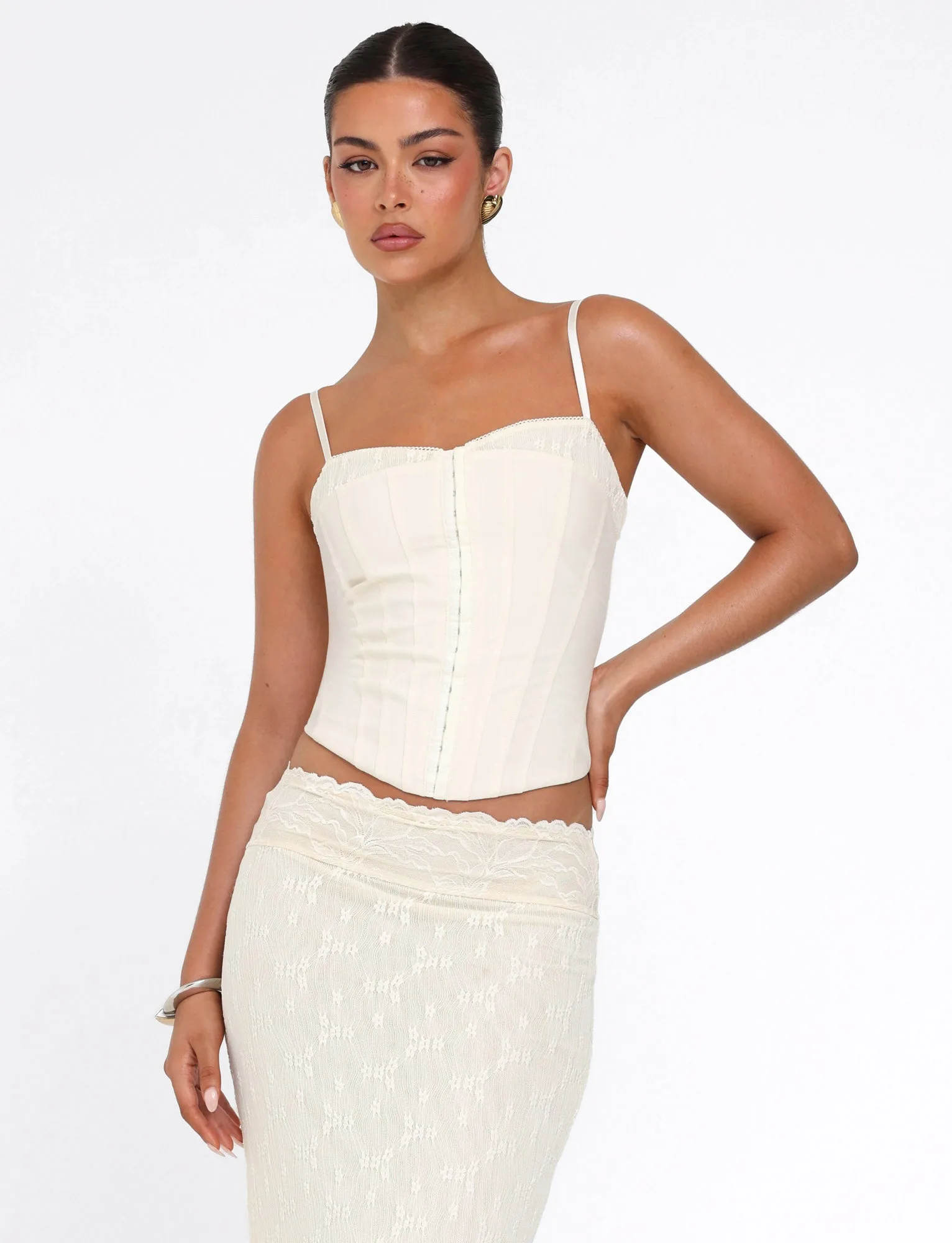 FlexibleCollar ANTONELLA TOP - WHITE : BONE : CREAM