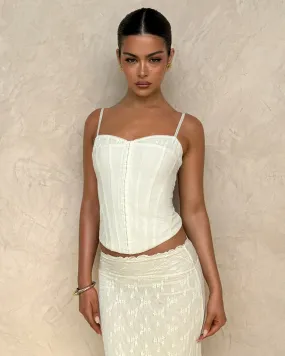 FrictionFreeNeckline ANTONELLA TOP - WHITE : BONE : CREAM