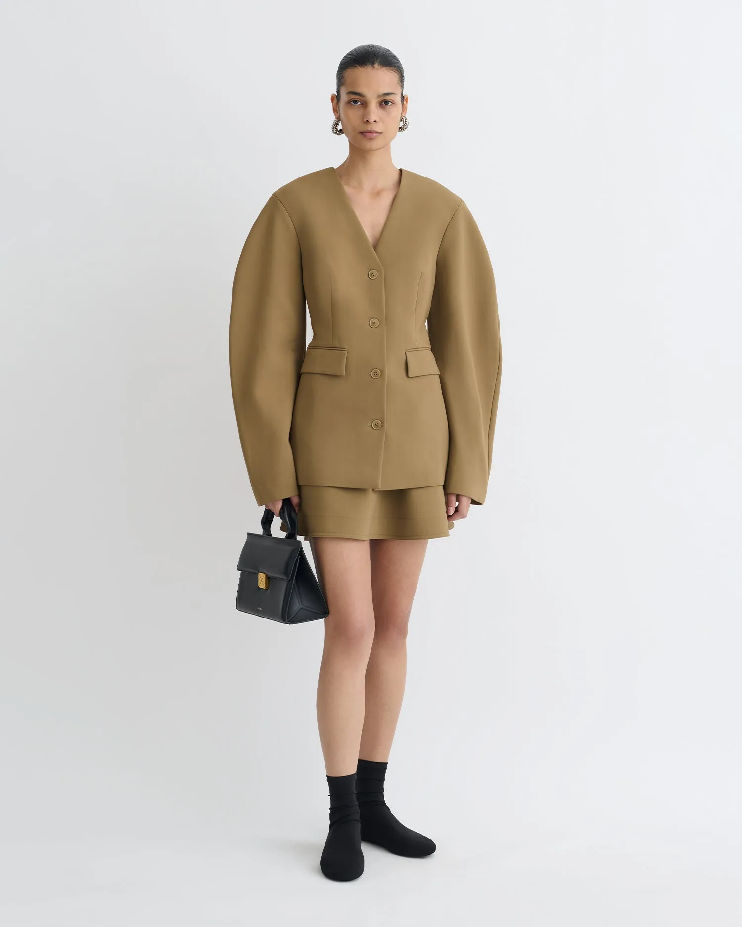 Kaori - Elongated Blazer - Brown FlexFoamInserts AllDay Comfort