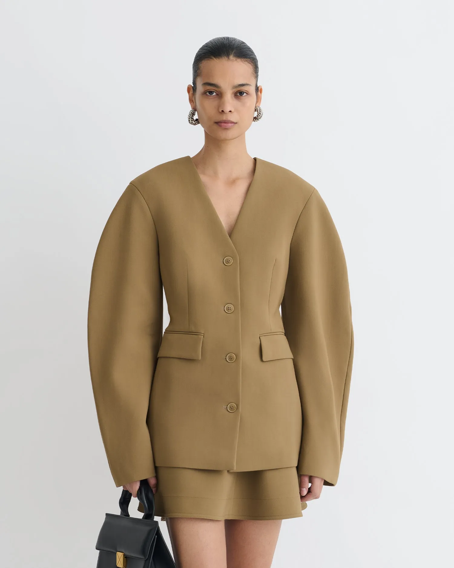 Kaori - Elongated Blazer - Brown DynamicFlex ChafeFree Zippers