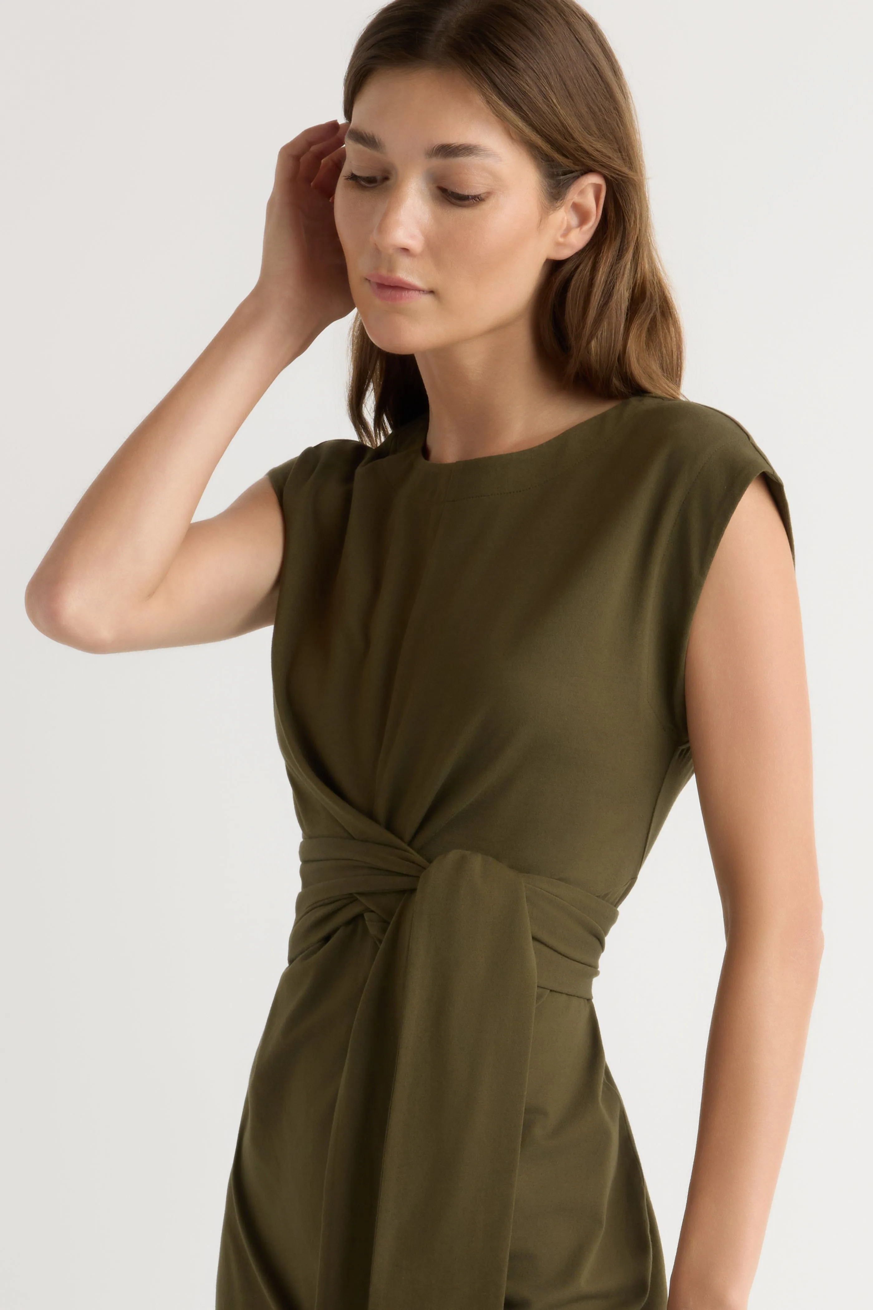 Simple Profile Fei Tie-Front Organic Cotton Dress