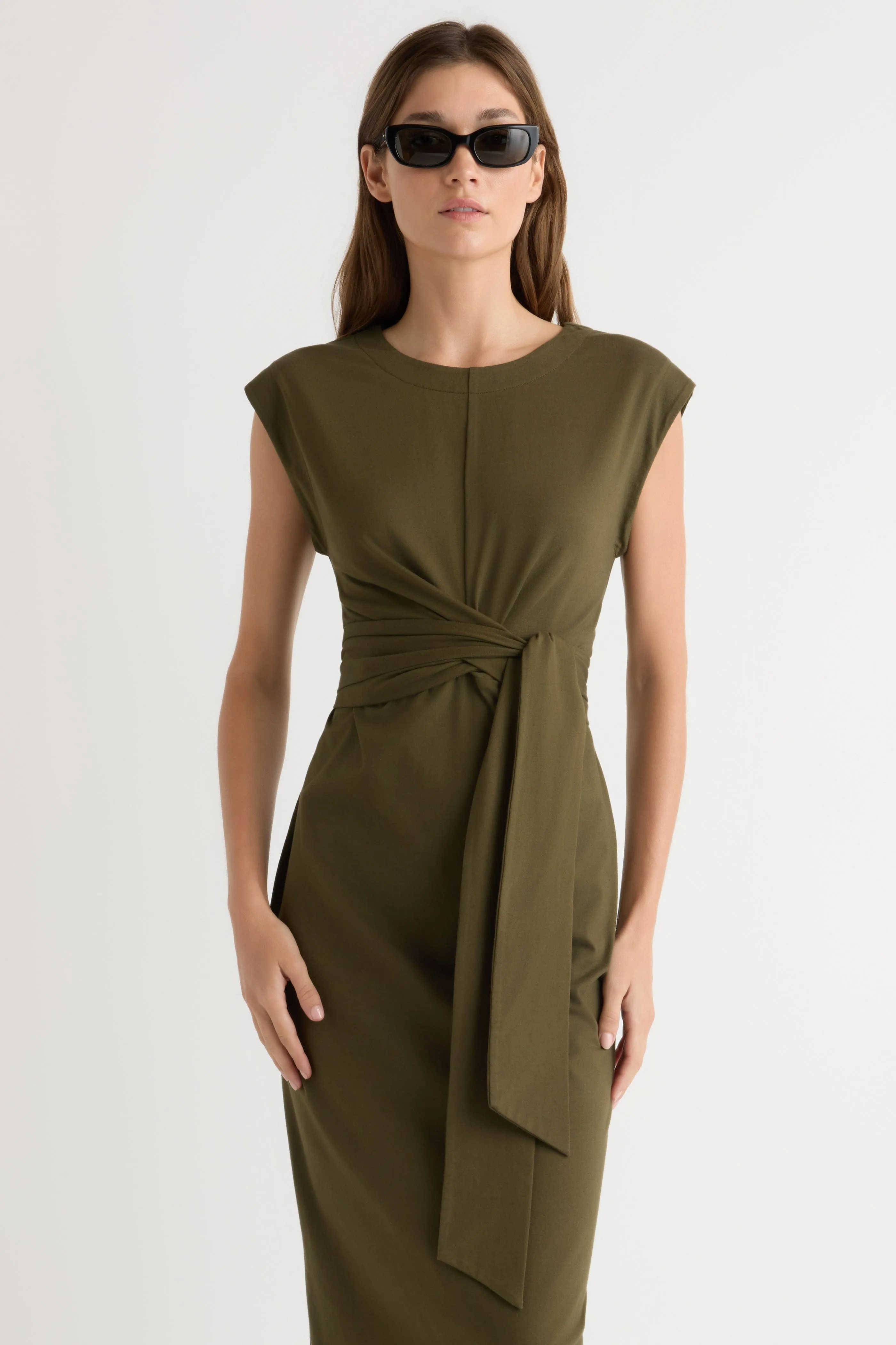 Fei Tie-Front Organic Cotton Dress Sunset Glow