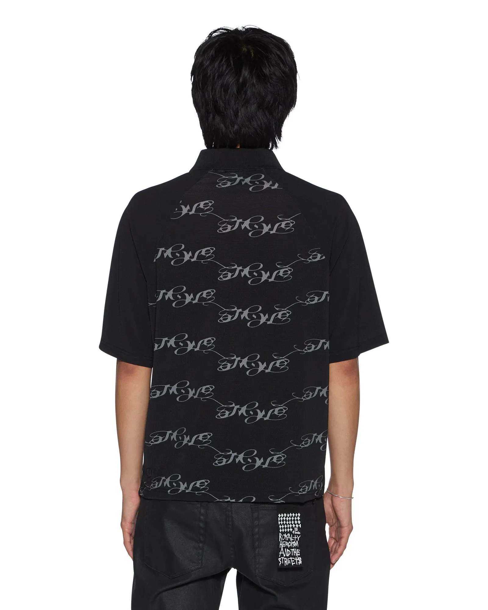 ResilientStretch Two Tone Texture Effect MOWALOLA DOBERMAN JERSEY BLACK