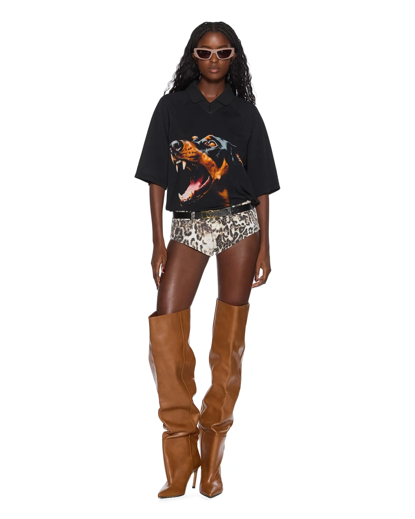 MOWALOLA DOBERMAN JERSEY BLACK Wrinkle Resistant Texture