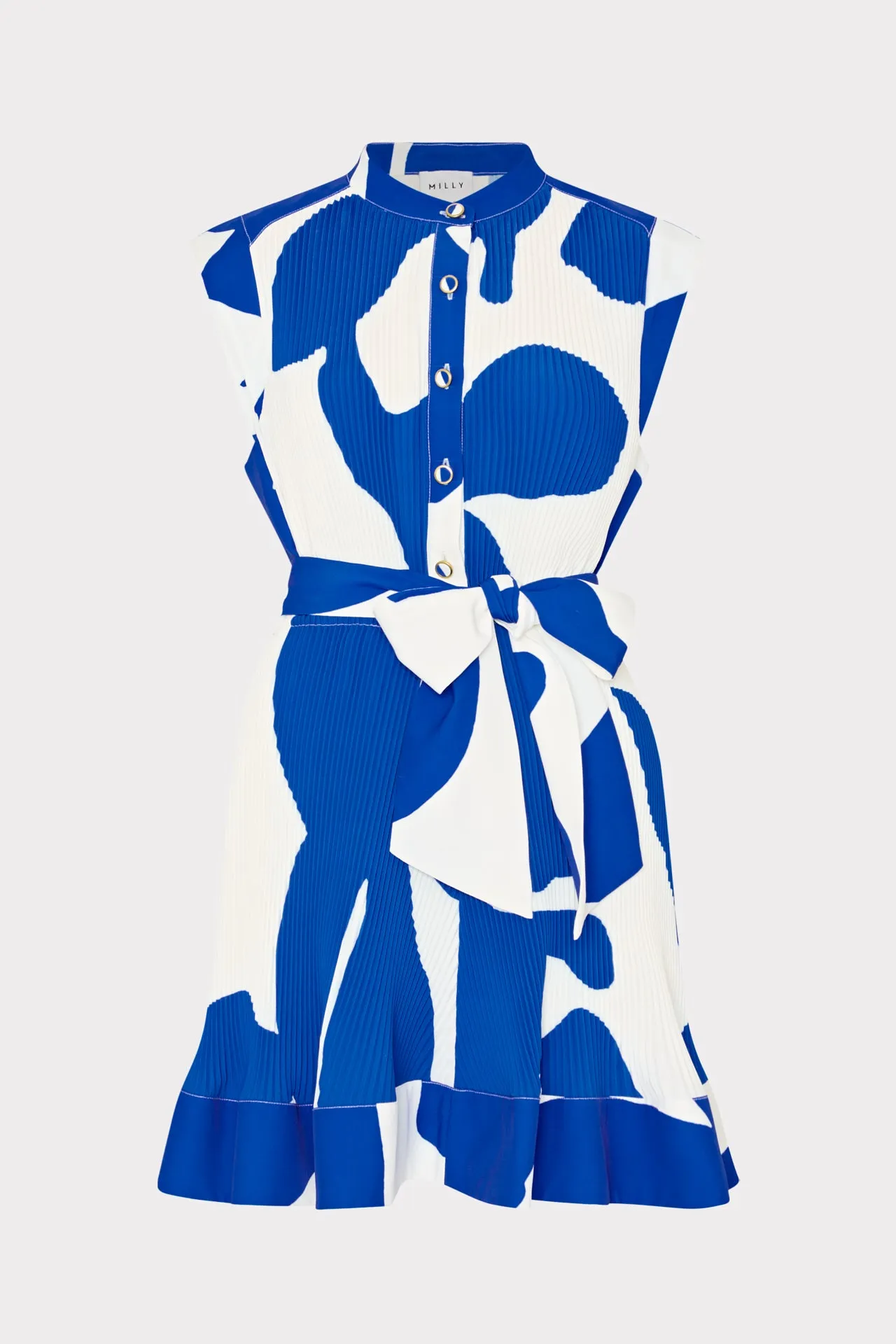 Ergonomic Shoulder Cut ThermalRegulation Joan Grand Foliage Pleated Dress