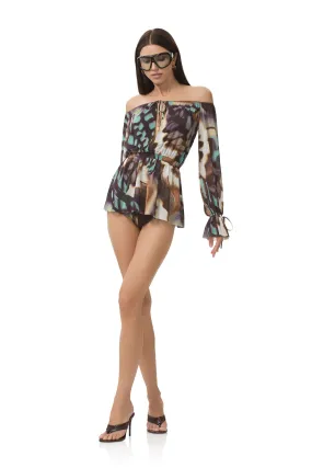 DoubleLayeredShoulders Classic Hoodie Gordon Top - Feather Swirl