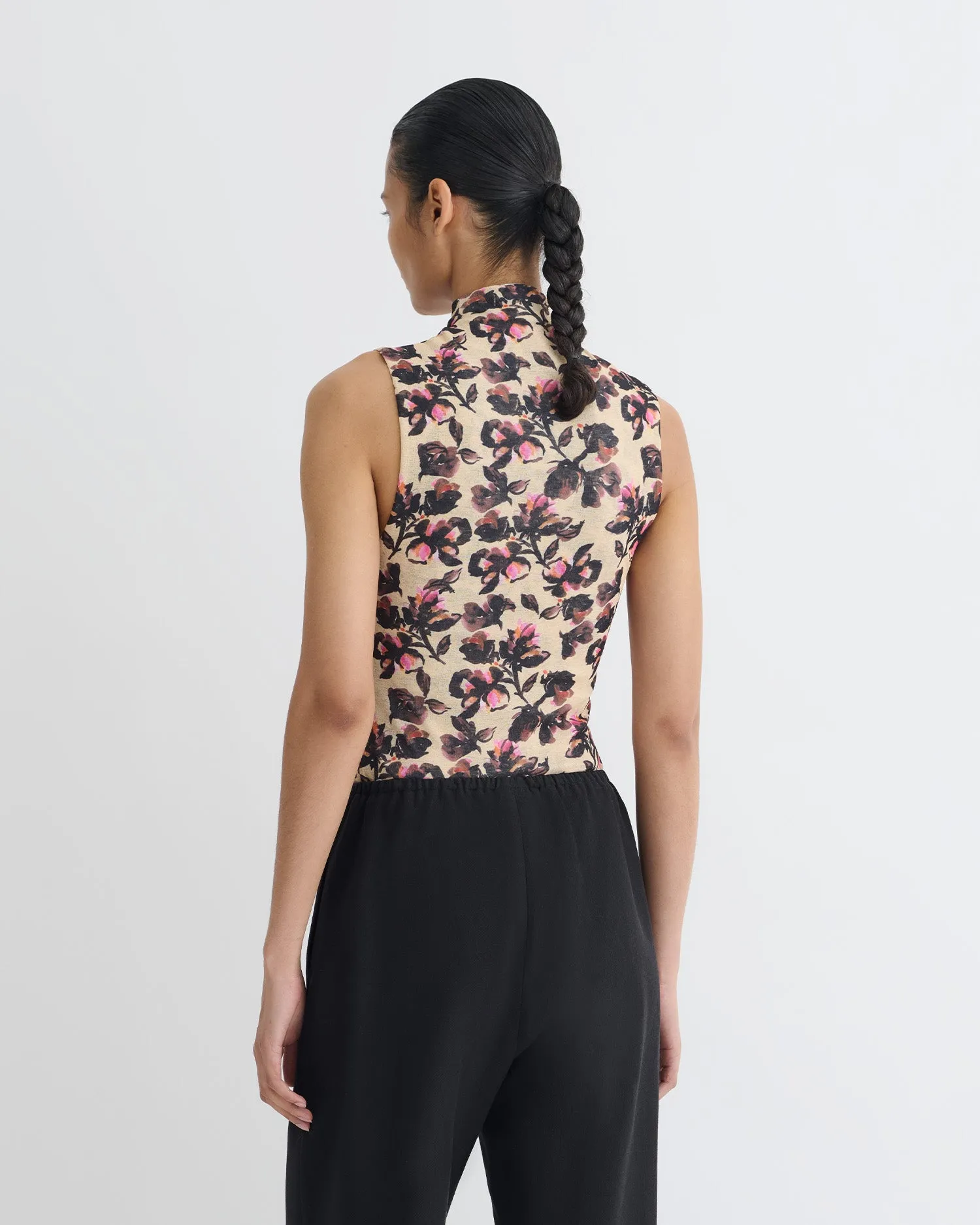 Breathable Tank Annyka - Printed Mesh Jersey Top - Tapestry Floral
