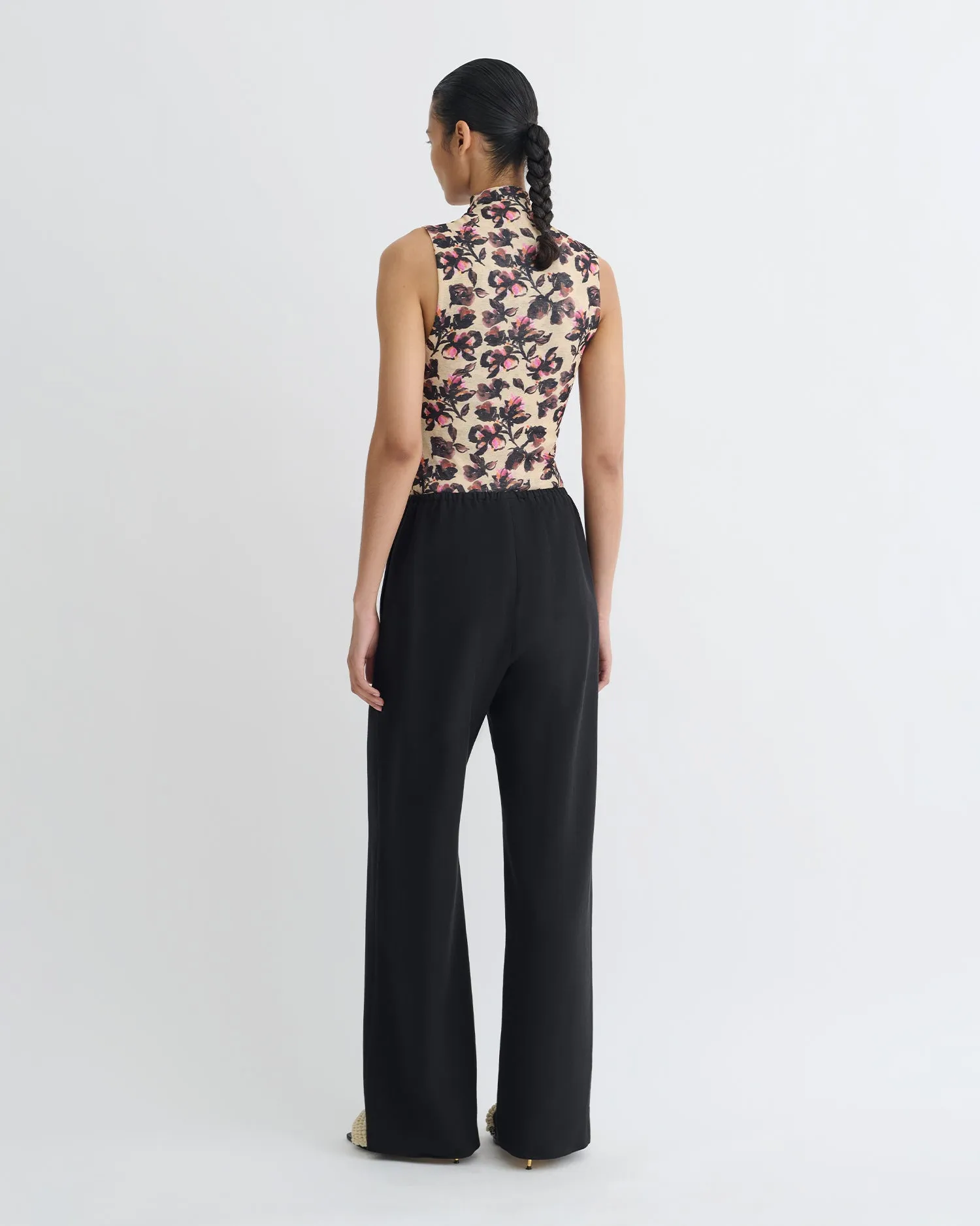 YarnDyedFabric Annyka - Printed Mesh Jersey Top - Tapestry Floral