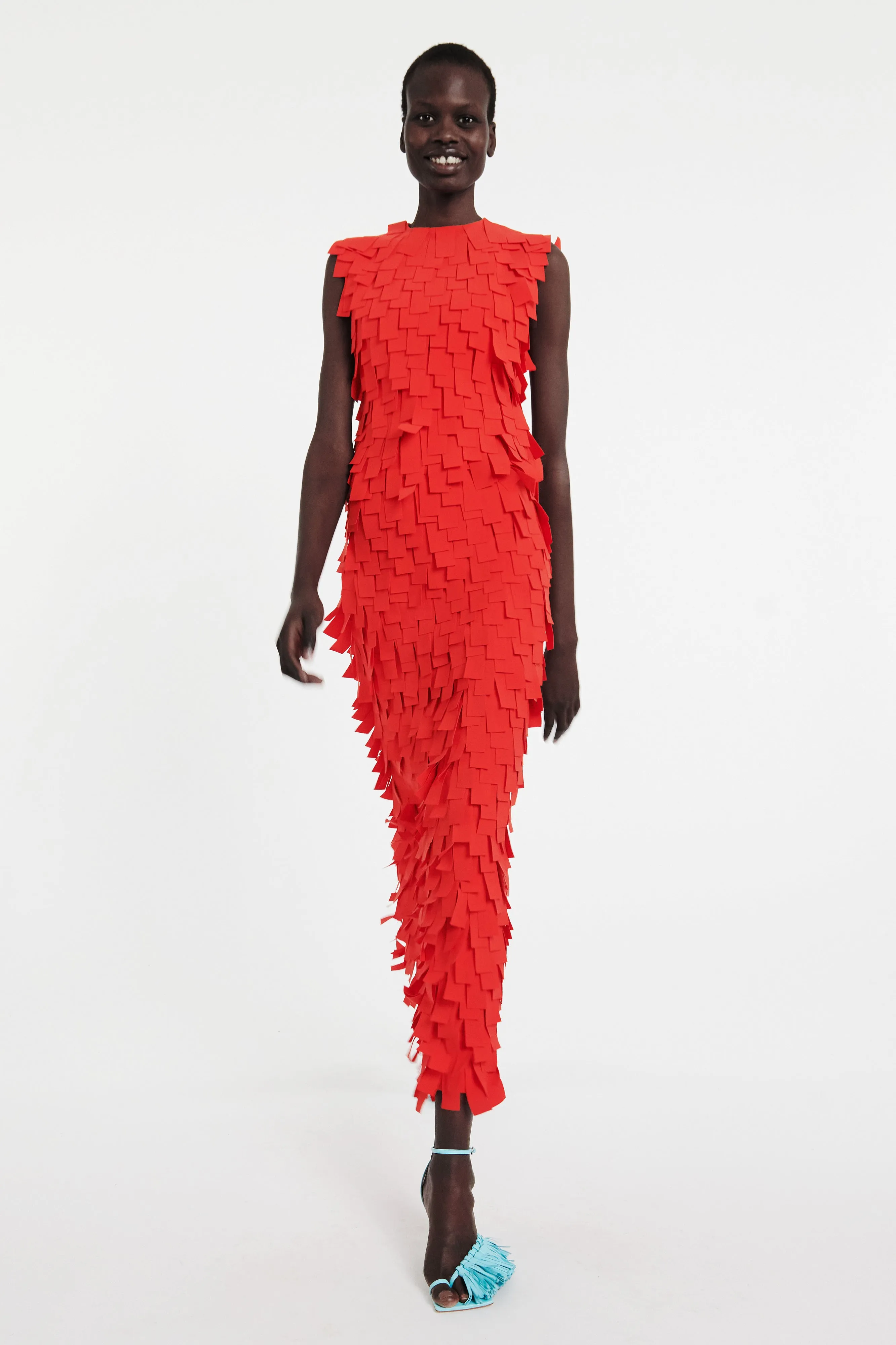 Polished Fit Multi Rectangle Skirt Red