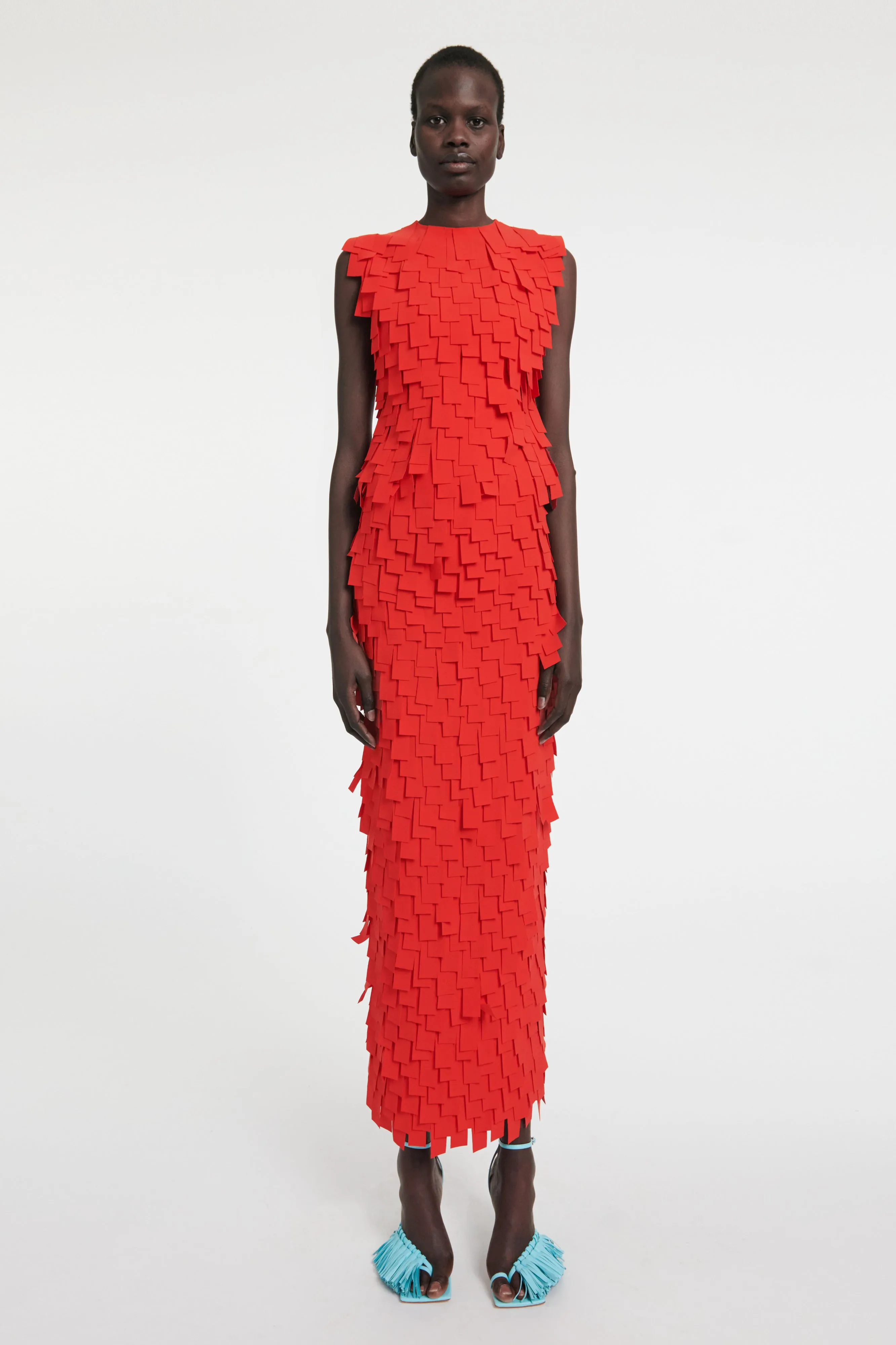 Chill Vibe Luxury Finish Multi Rectangle Skirt Red