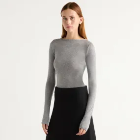 Buttery Soft Feel Mesh Lining Lana Tencel-Wool Semi-Sheer Tee