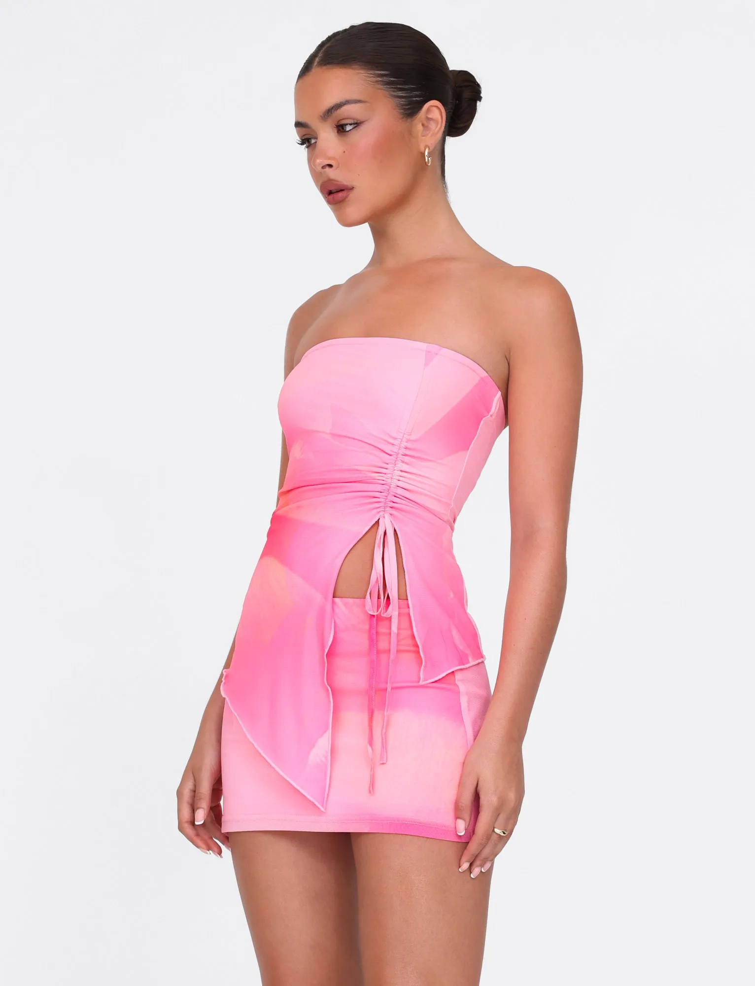 MidweightJersey HeatSealed Seams SARIAH TOP - PINK : MACRO FLORAL : PINK BLOSSOM