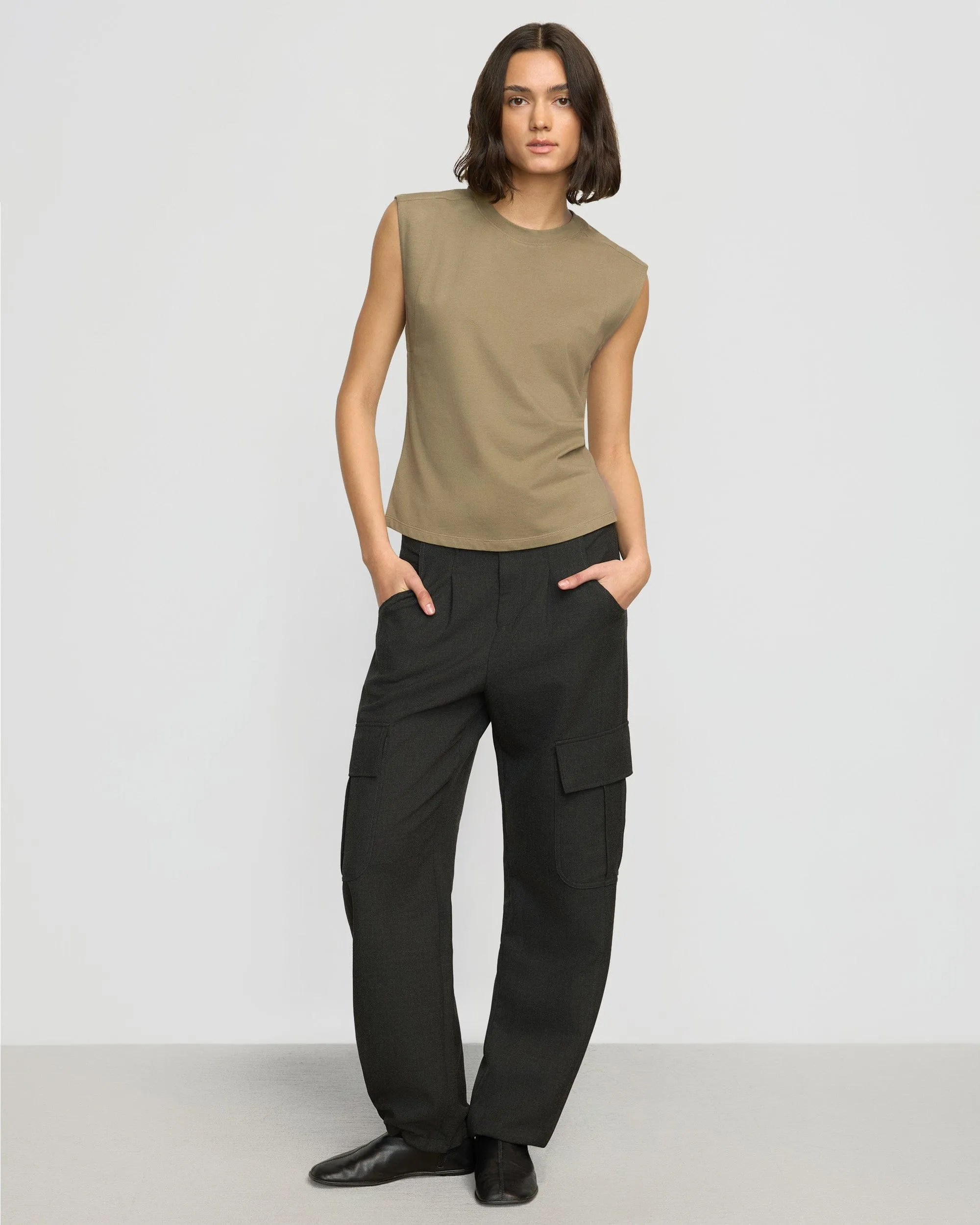 VentilatedBackPanel Nana Organic Cotton Structured-Shoulder Tee