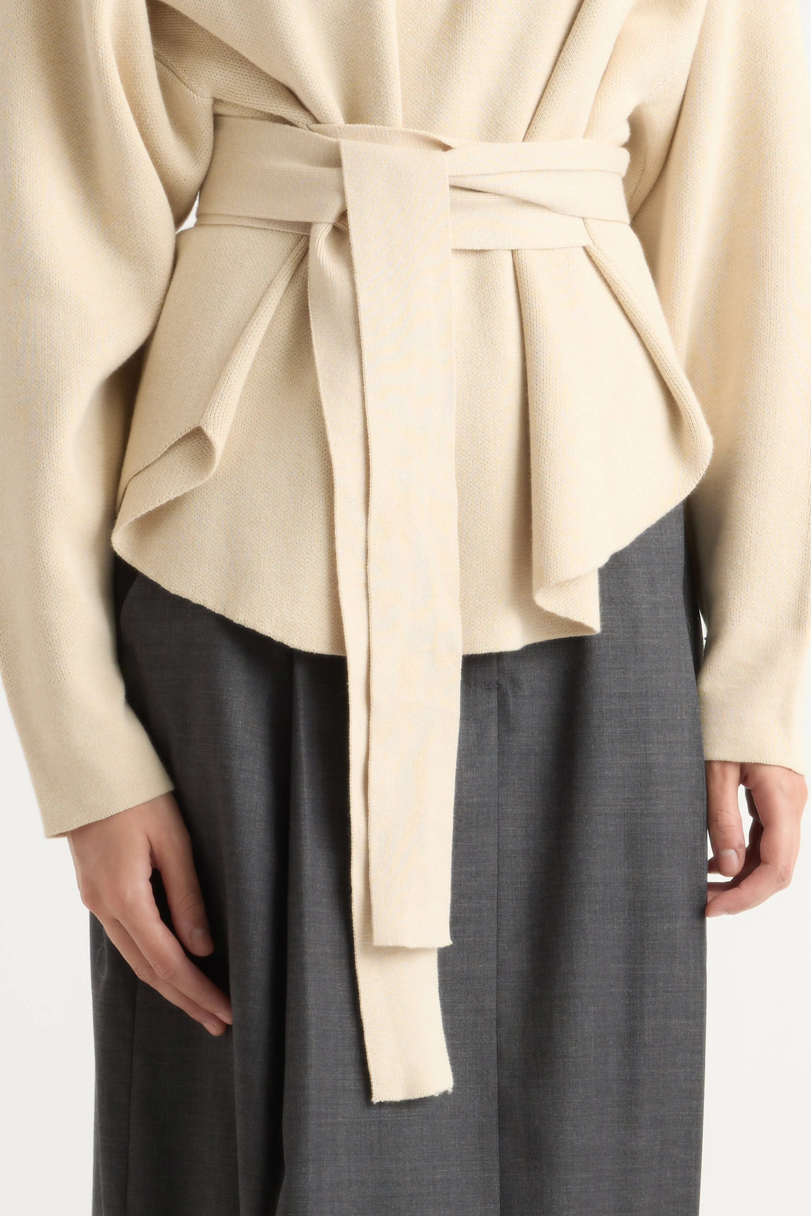 Knitted Warmth Knit Fit Nara Tie-Front Knit Sweater