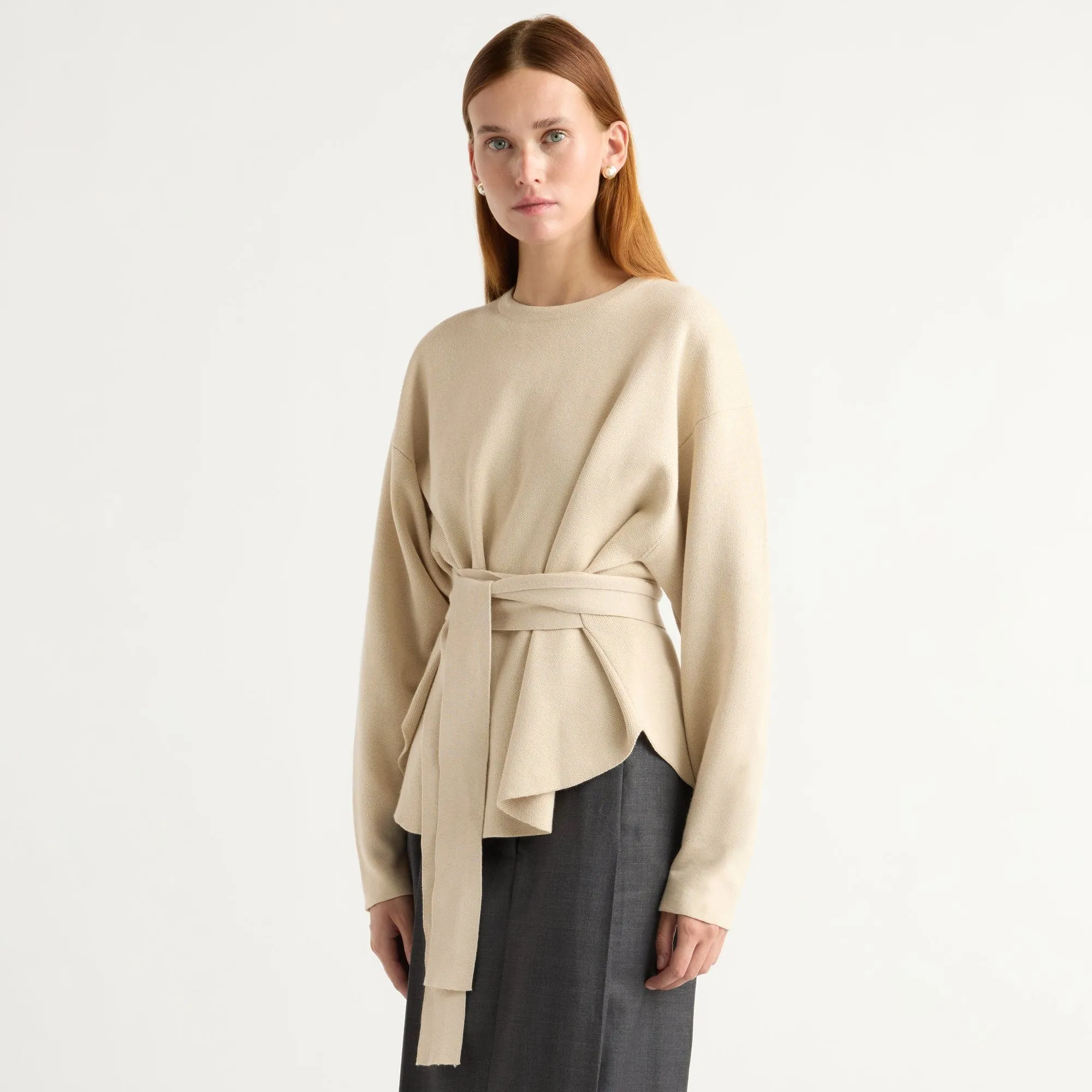 Nara Tie-Front Knit Sweater Seasonal Must-Have Fashion staples