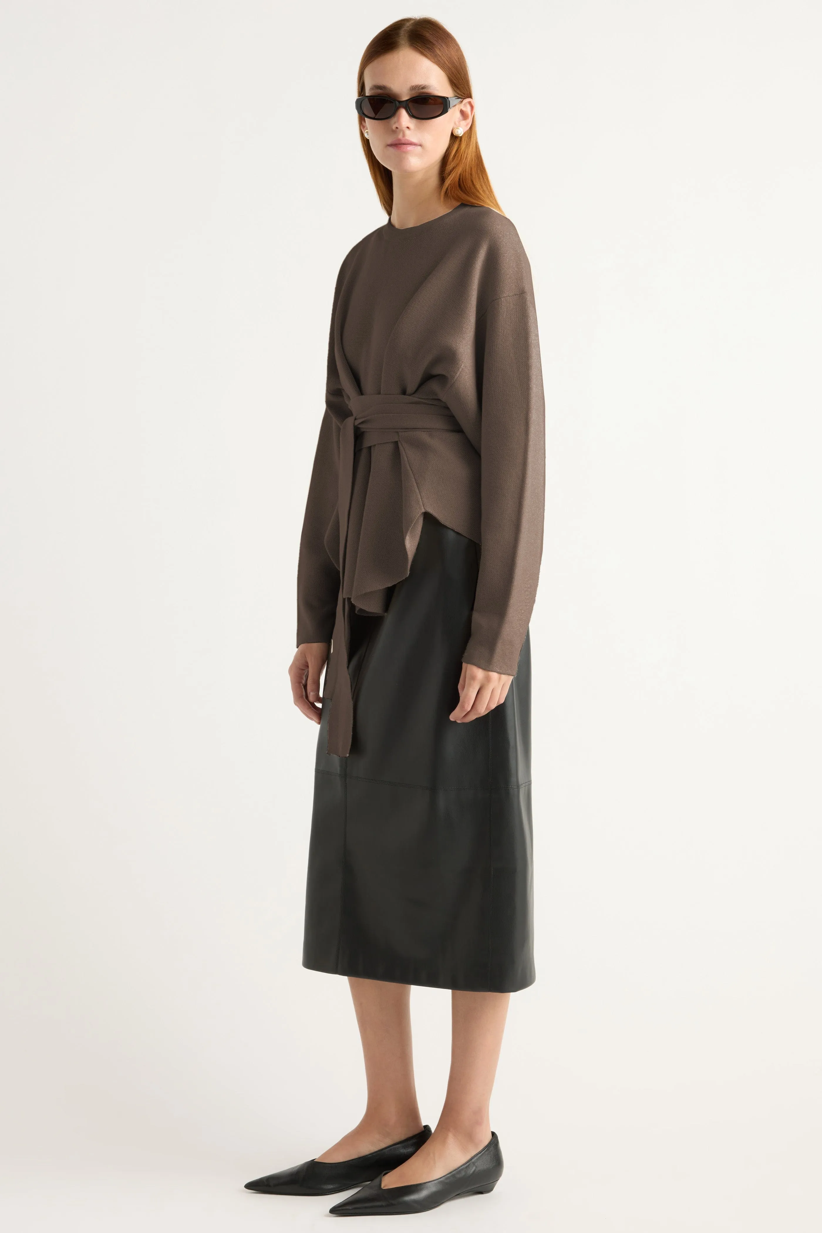 Nara Tie-Front Knit Sweater Light Knit