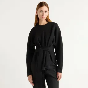 Nara Tie-Front Knit Sweater Soft Knit Piece Colorfast Technology