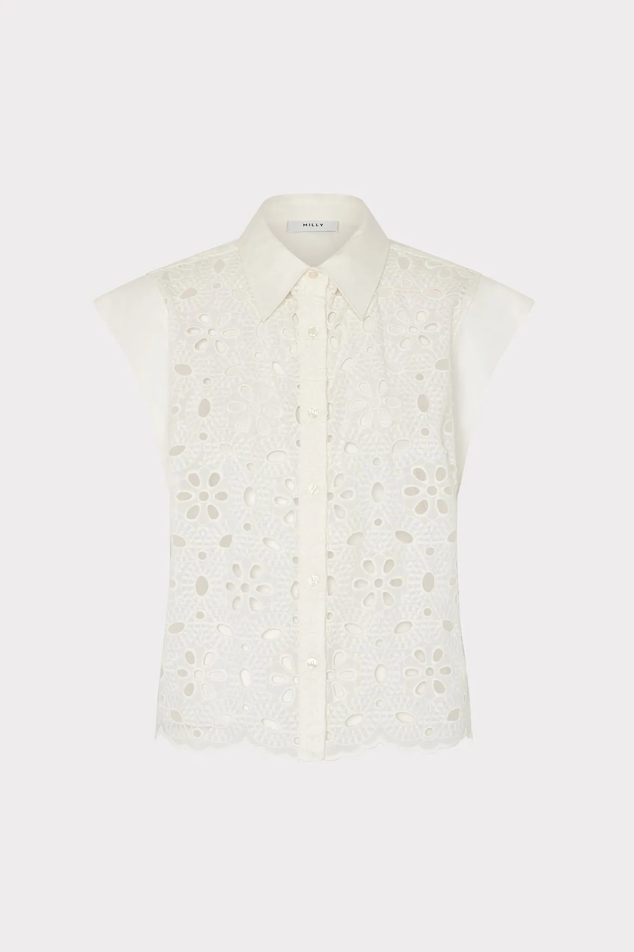 MoistureManagementSystem Natalia Floral Eyelet Button Up