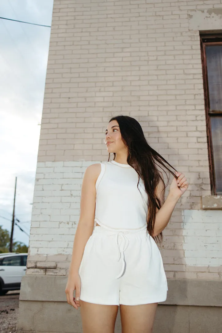 LowProfile Zipper WrinkleFree Weave Nate Cropped Tank Top - FINAL SALE