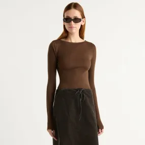 Comfortable Layer Lana Tencel-Wool Semi-Sheer Tee