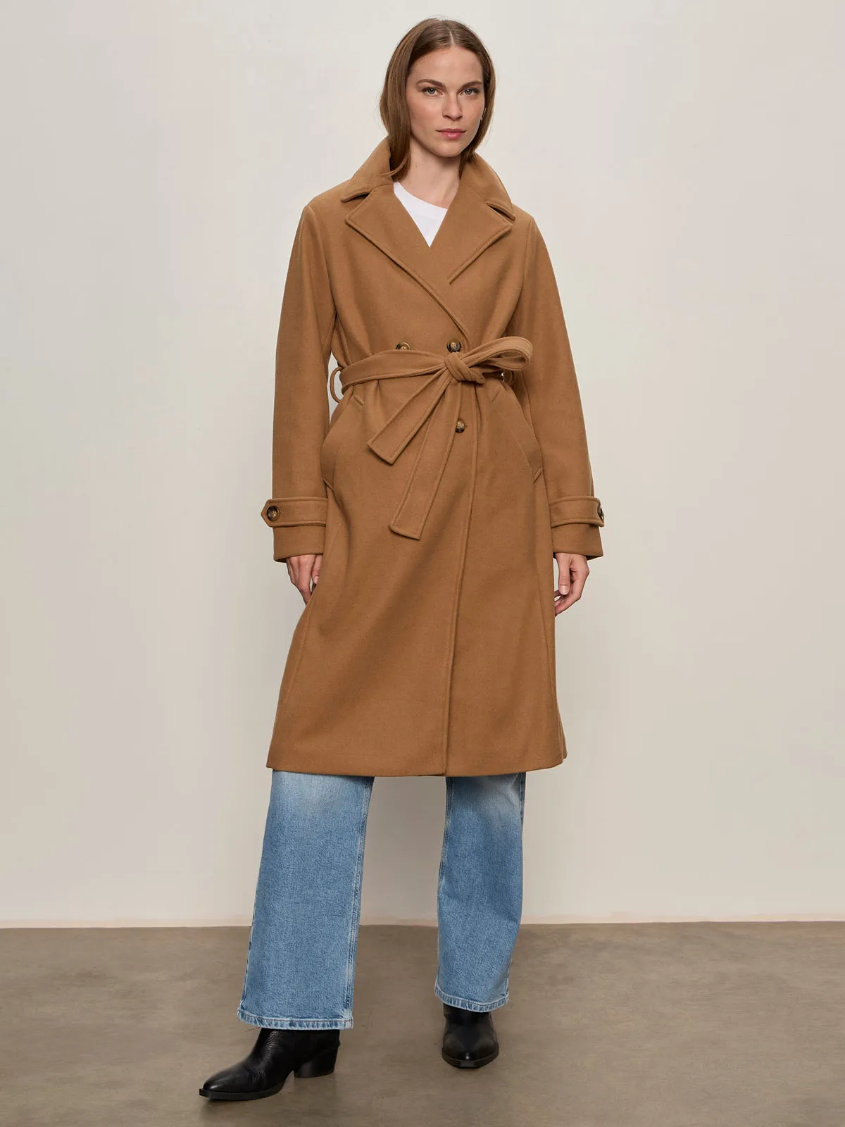 Aria Wrap Coat Camel activity