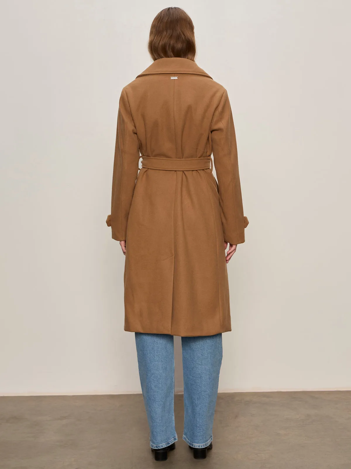 Reinforced Seams Work Layer Aria Wrap Coat Camel