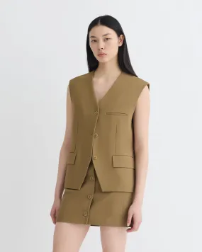 Neymat - Tailored Vest - Brown necklace venue