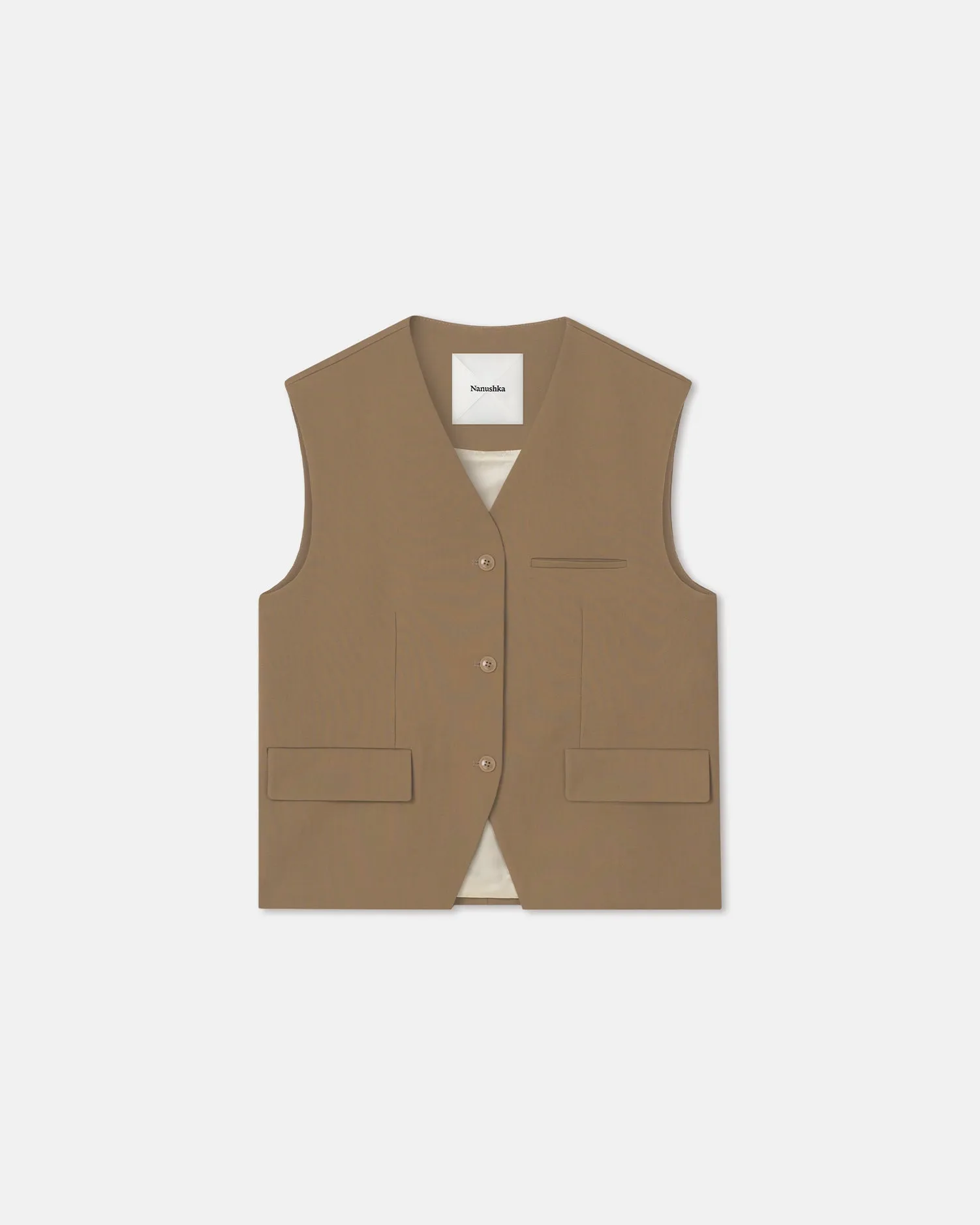UV protection coating Neymat - Tailored Vest - Brown