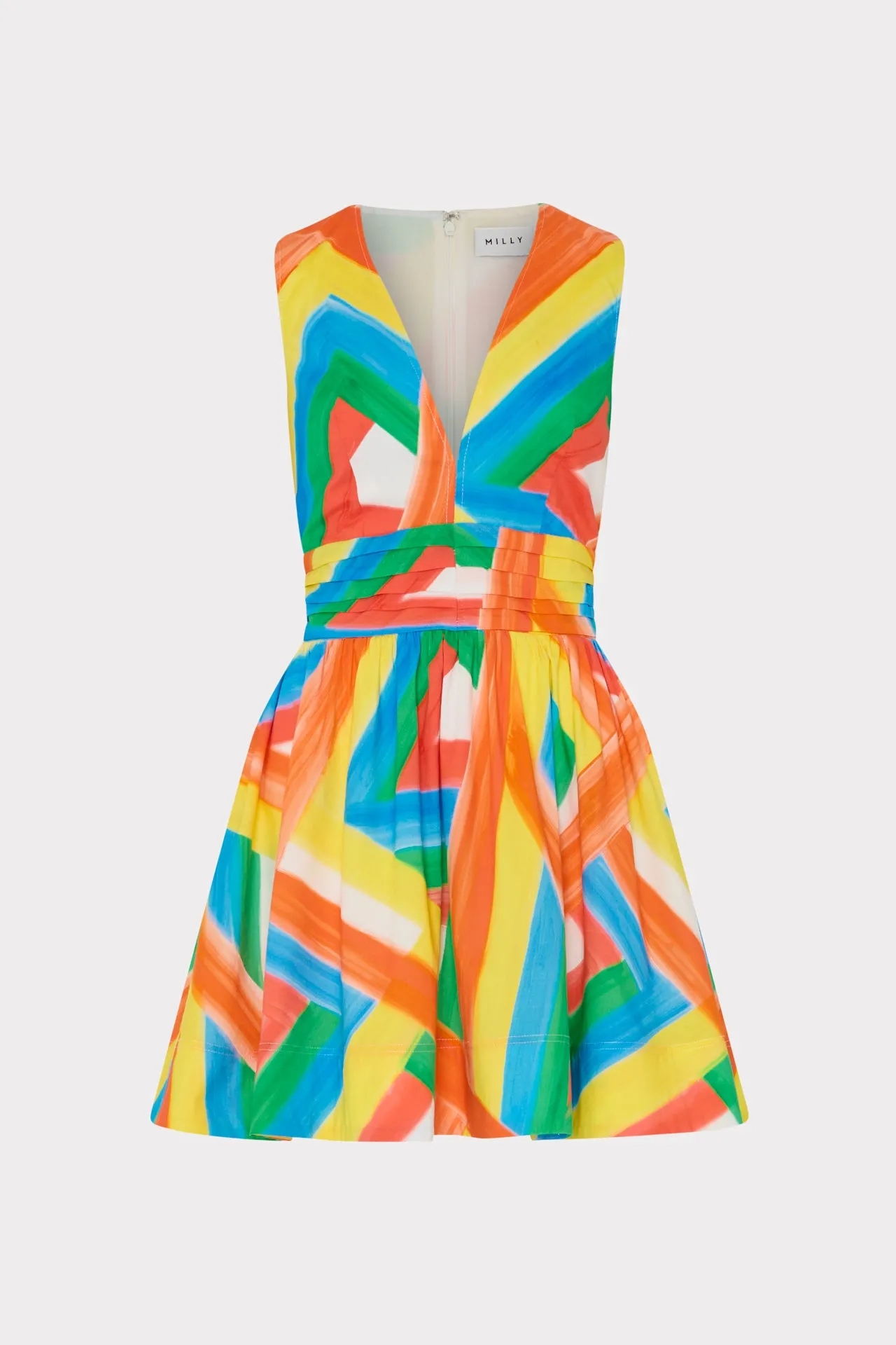 Nikki Multi Stripe Poplin Mini Dress Bohemian-Style Weekend Chic