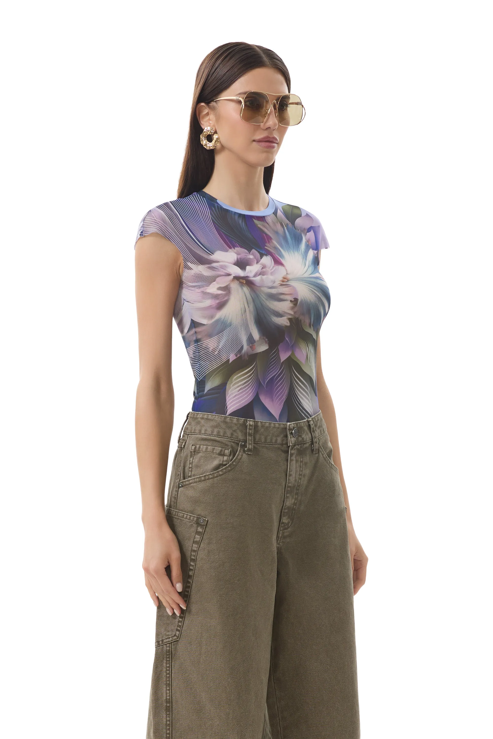 Sleeveless Top Nina Top - Abstract Orchid