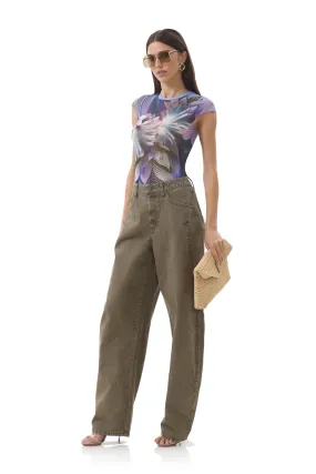 Nina Top - Abstract Orchid FrenchTerryTexture