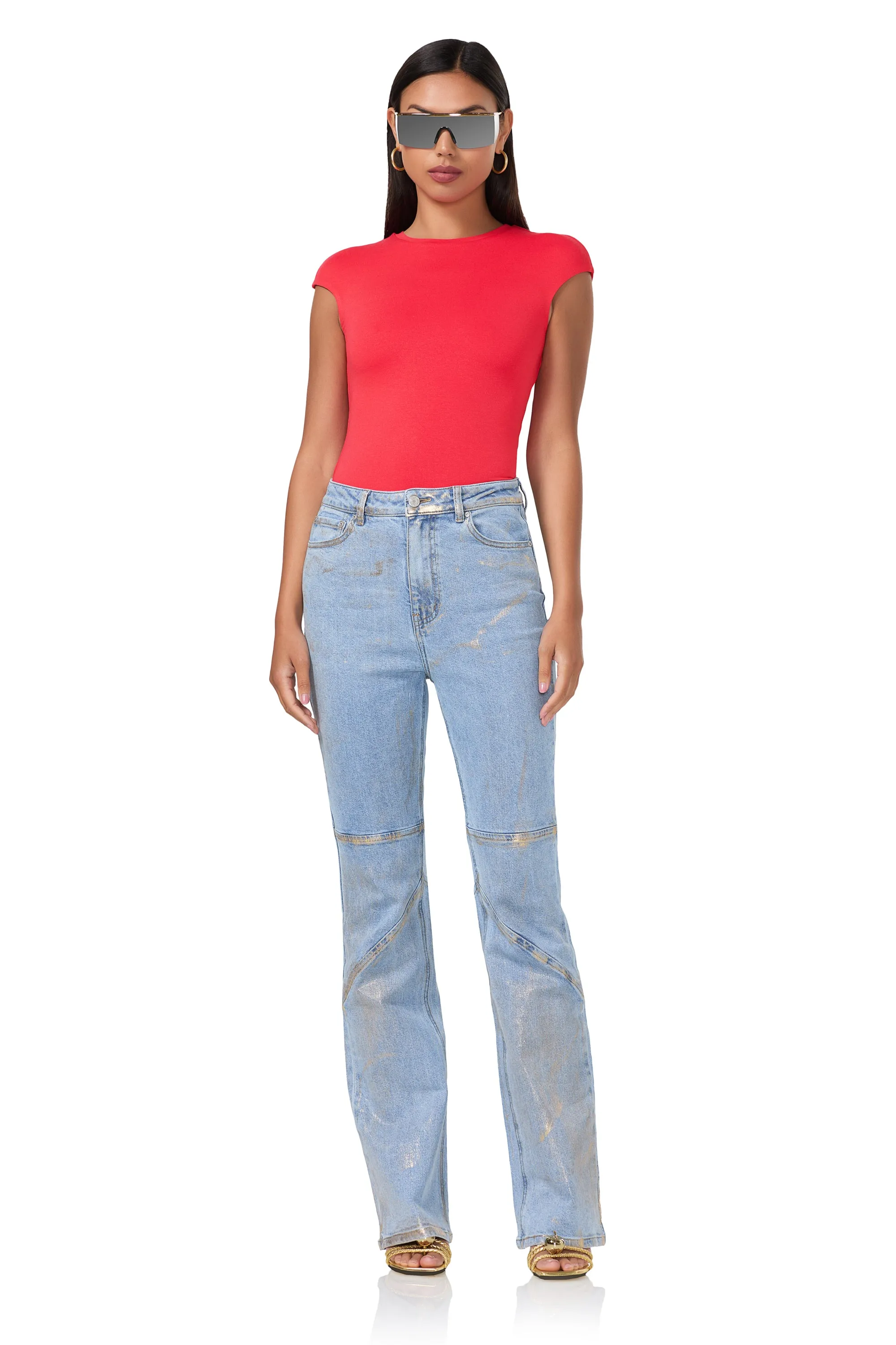 Buttonless Closure Nina Top - Cherry