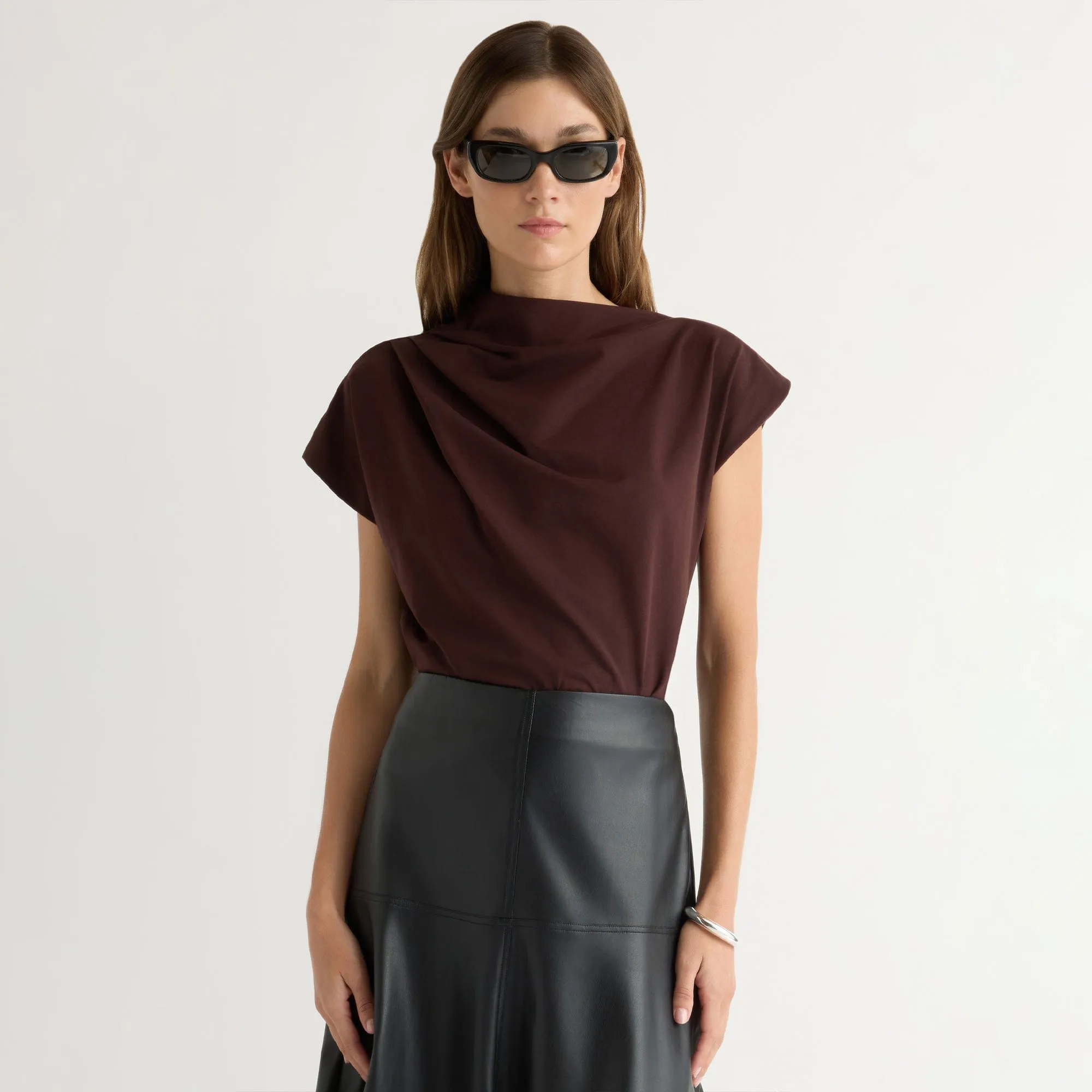 Kenny Asymmetric-Neck Tee Easy Wear WaterResistant