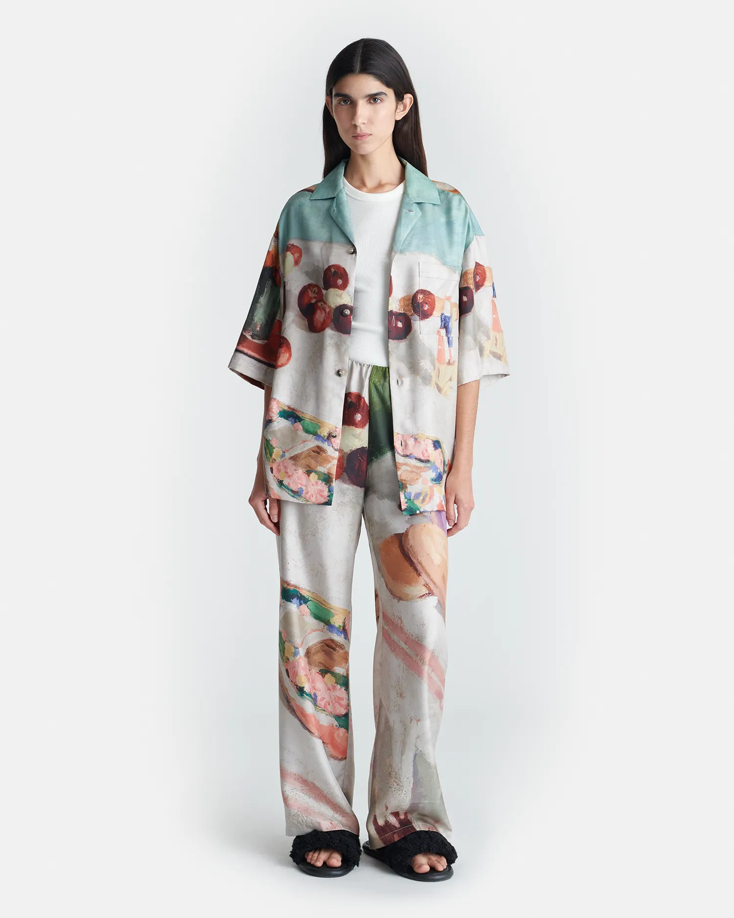 Outdoor Use Brenda - Printed Silk Twill Pants - Gingerbread Heart