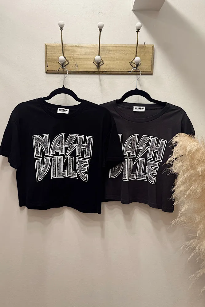 Layered Shoulder Garment Washed Softness Nashville Riot Crop Tee