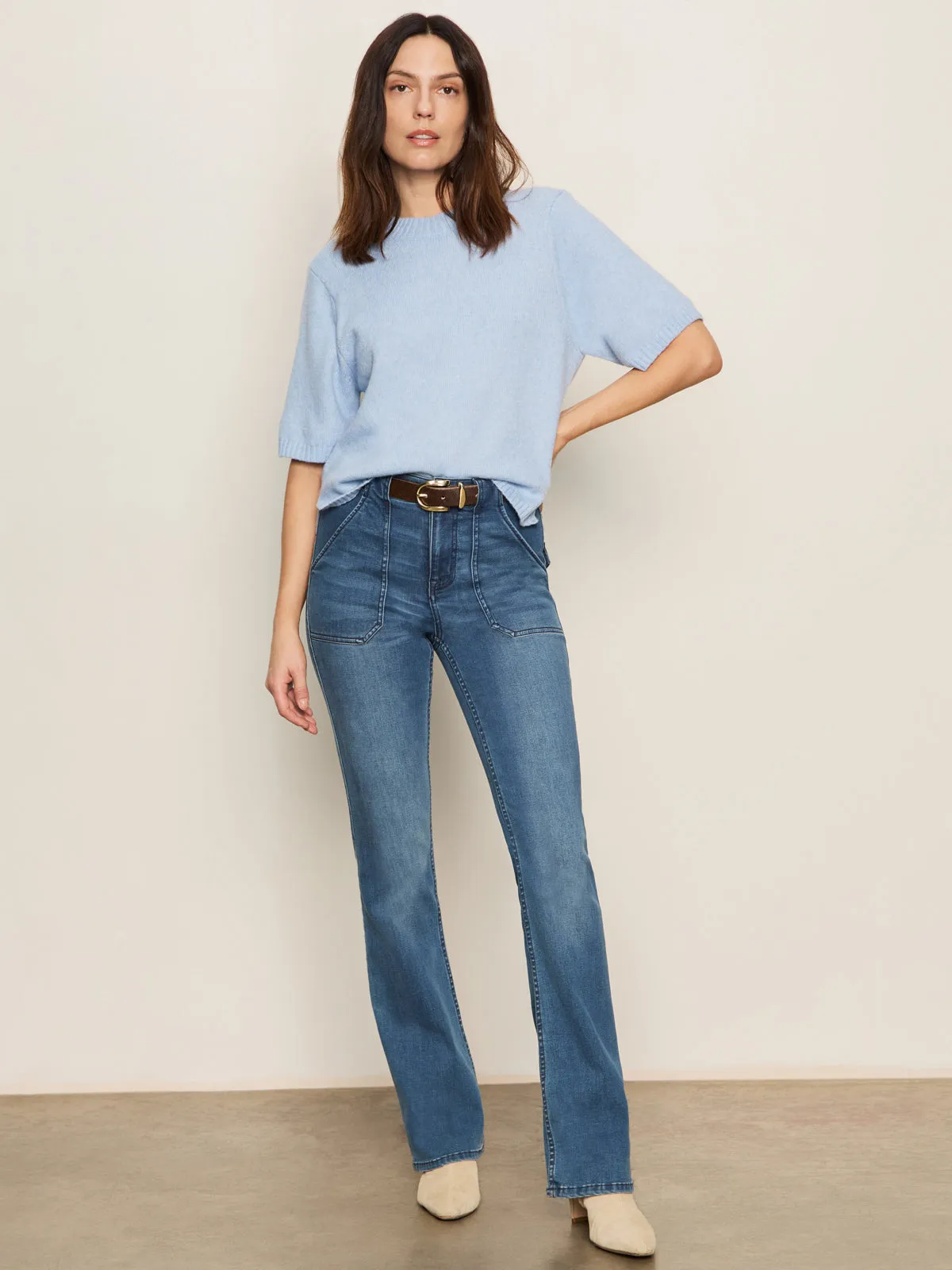 NonChafe Tag Placement Perfect Sweater Tee Blue Powder