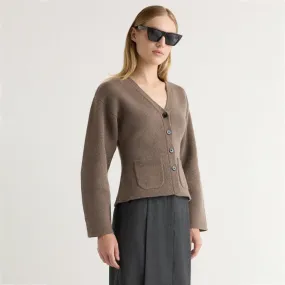 Elinor Organic Cotton-Wool V-Neck Cardigan Perfect Knit