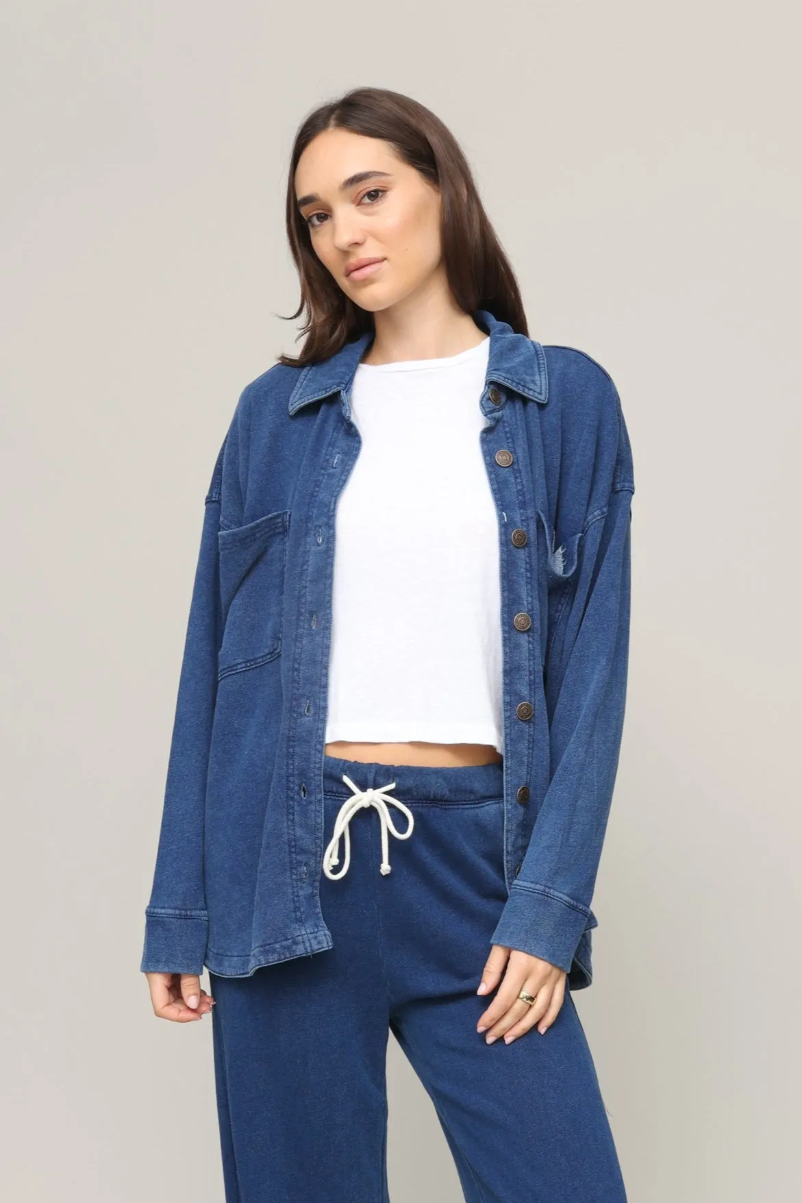 UPF Protective Fabric All Day Knit Denim Jacket