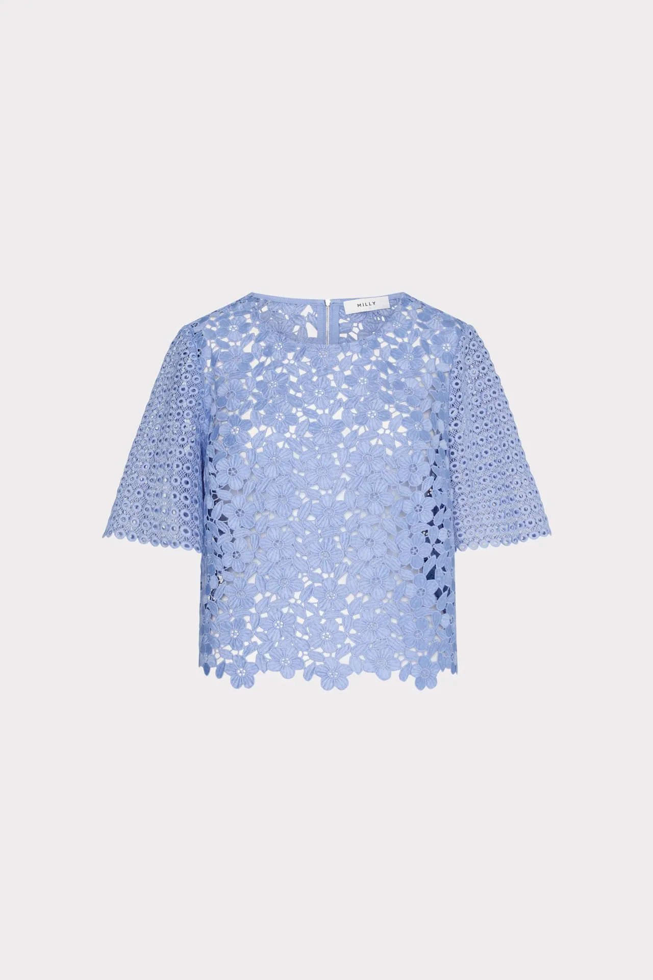 Floral Geo Combo Lace Top StretchableKnit Odor Resistant Fabric